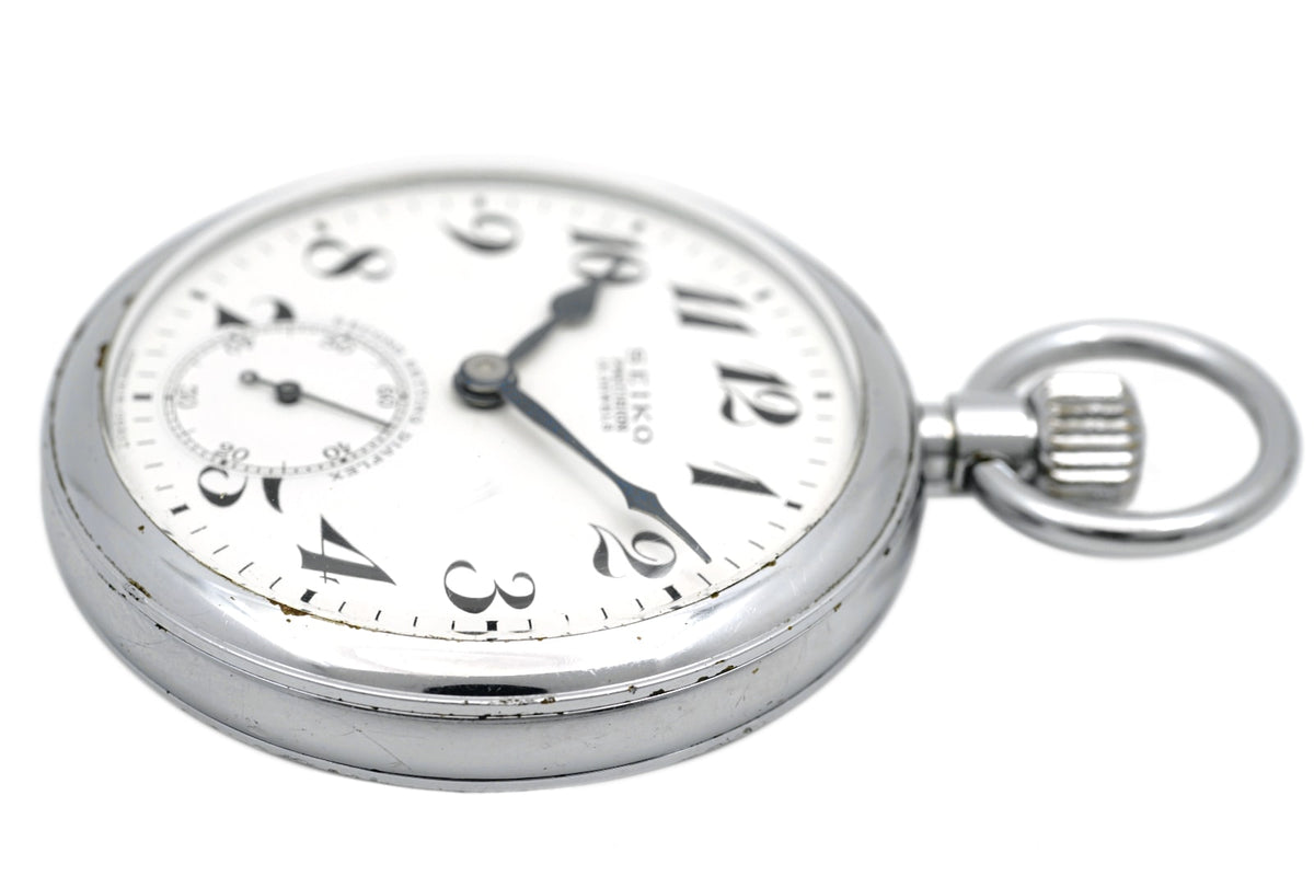 セイコー プレシジョン 懐中時計 鉄道時計 国鉄関西 青針 セコンドセッティング 15石 手巻 OH済 昭和41年/1966年製 Seiko