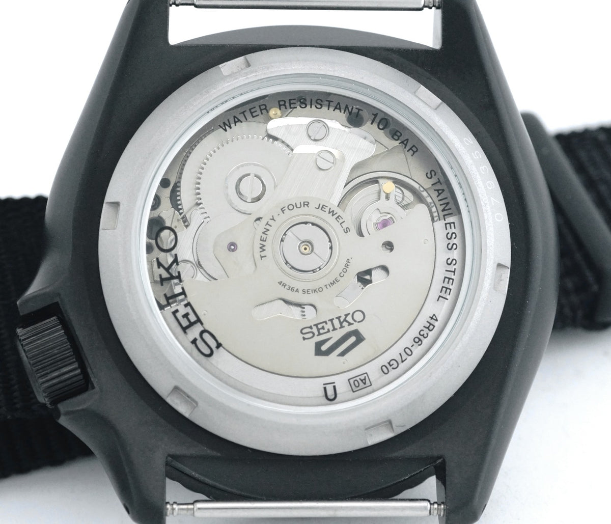 セイコー ５スポーツ オートマチック SRPD83 ブラック×レッド 逆輸入 4R36-07G0 自動巻 USED Seiko