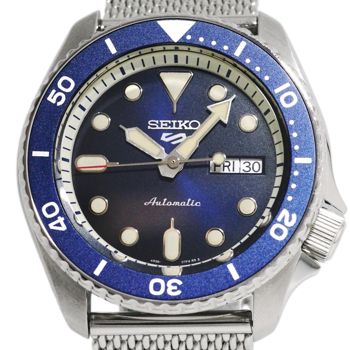セイコー ５スポーツ メカニカル ブルー文字盤 4R36-07G0 自動巻 USED Seiko