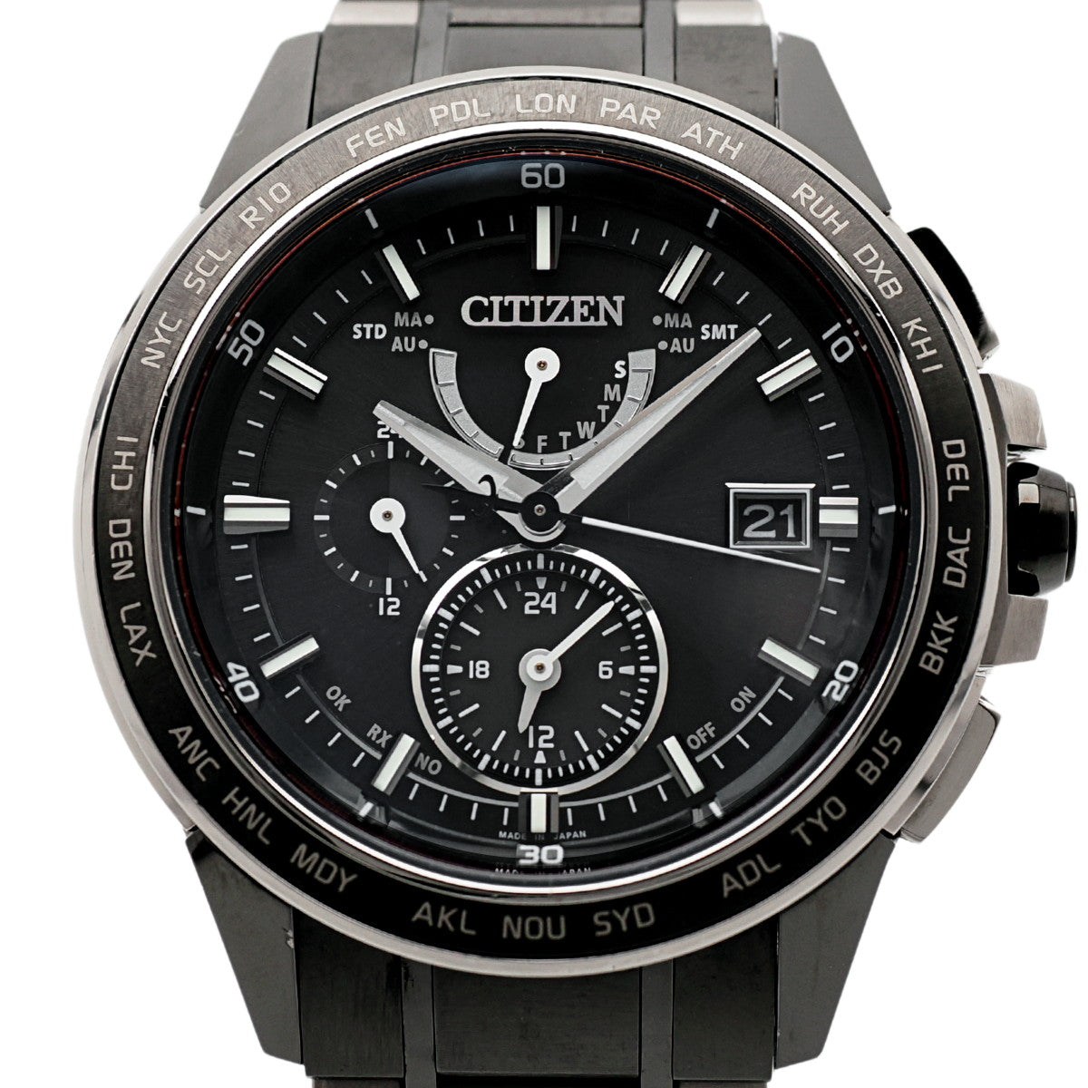 シチズン アテッサ エコ・ドライブ電波 AT9025-55E H820-T020127 チタン ソーラー電波 2021年購入 USED