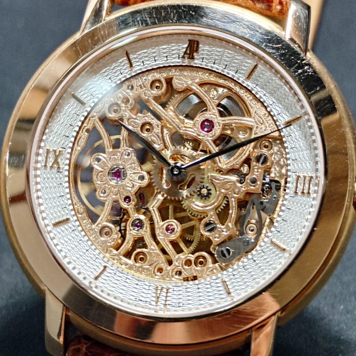 オーデマピゲ ジュールオーデマ スケルトン 18金ピンクゴールド 15058OR.OO.A067CR.01 純正金尾錠 手巻き メーカーコンプリートサービス済 2005年製 USED