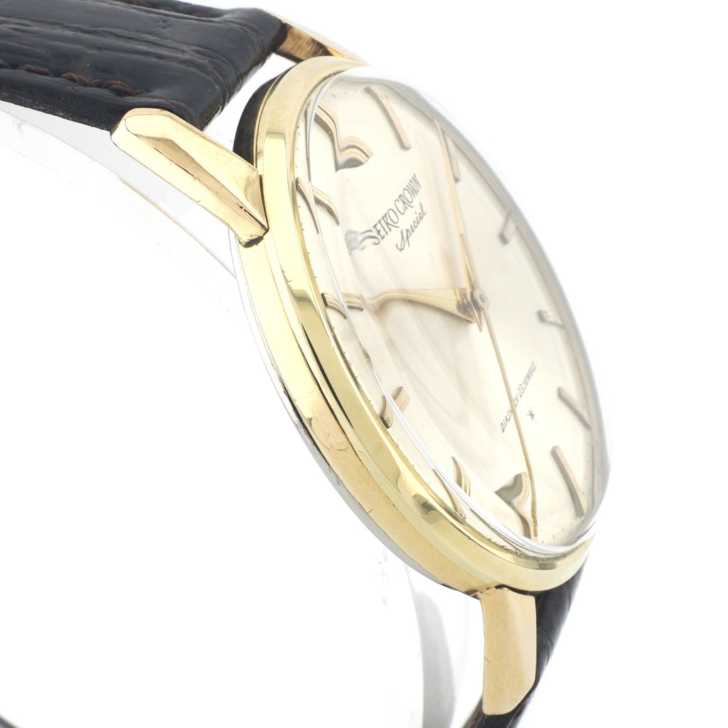 Seiko Crown Special 15021 14K Gold Filled/SS Caseback Cal.341 23 Jewels Manual Winding Overhauled Made in 1963 (Showa 38)