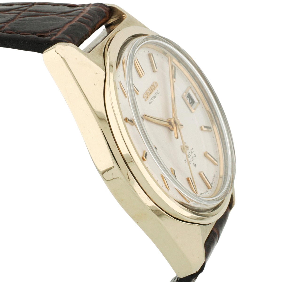 Grand Seiko 6145-8000 Cap Gold 10 Beat Automatic Overhauled Manufactured in 1968 (Showa 43)
