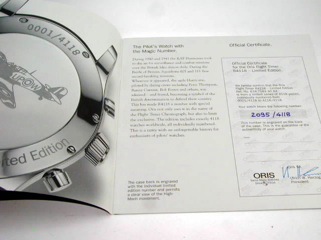 オリス フライトタイマー R4118 リミテッド エディション USED　
