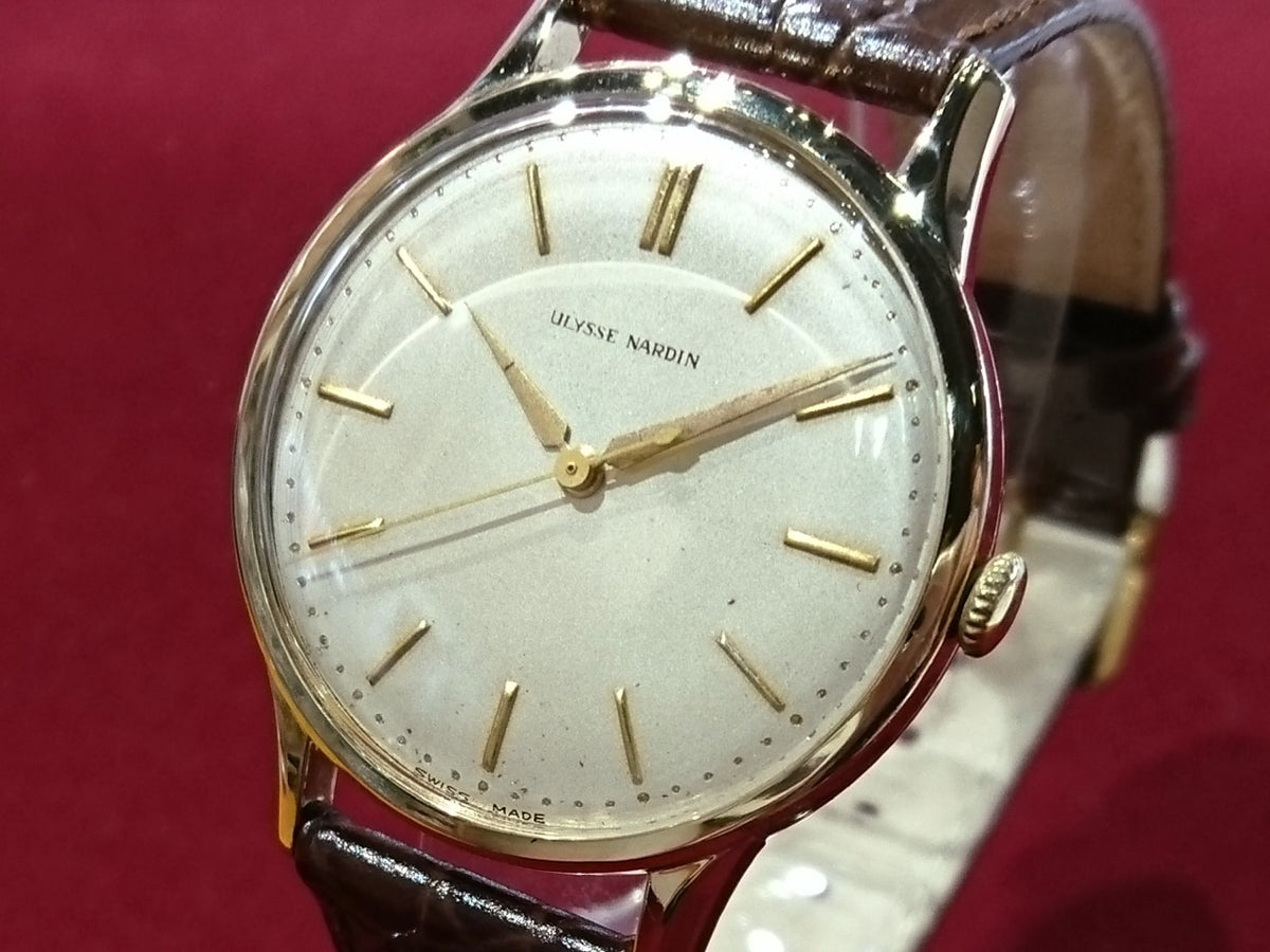 ユリスナルダン 18K 17石 手巻 OH済 1950年代