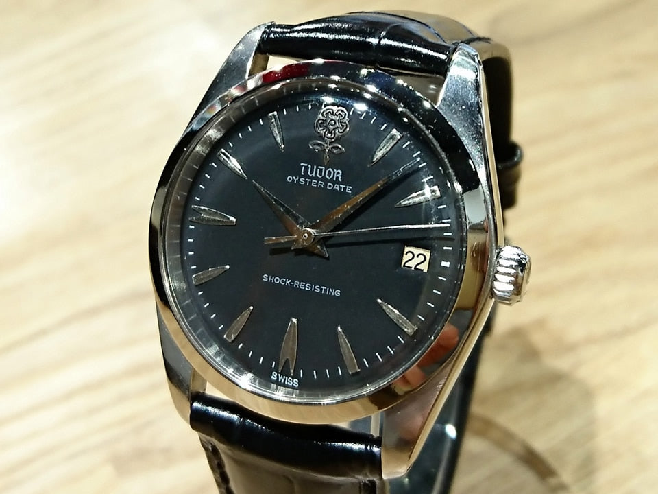 チュードル オイスターデイト Ref.7962 デカバラ 黒文字盤 手巻 OH済 1965年製 Tudor