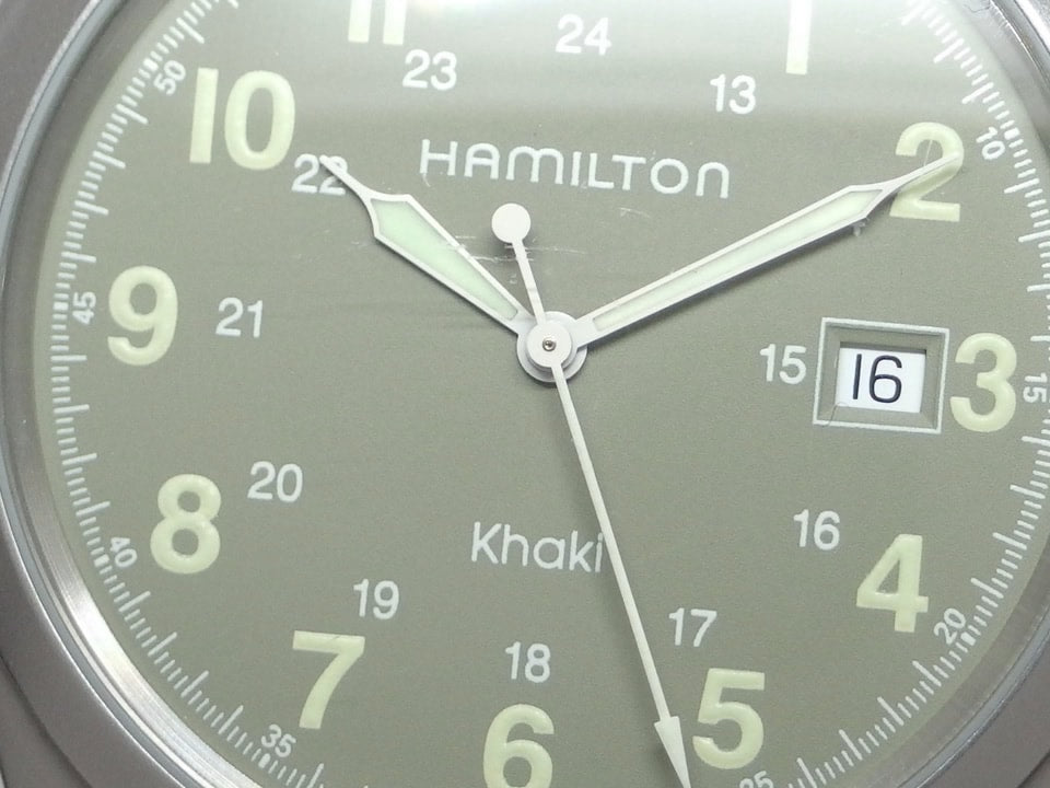 ハミルトン カーキ 000092 グリーン文字盤 42mm クオーツ USED Hamilton