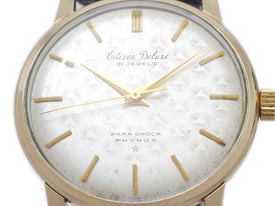シチズン デラックス Ref.51407093 変わり文字盤 GF 21石 手巻 OH済 1960年頃 Citizen