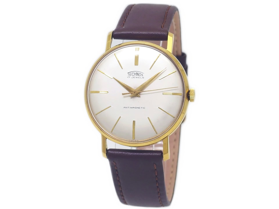 テクノス センターセコンド 17石 手巻 OH済 1960年代 – WATCH COLLE
