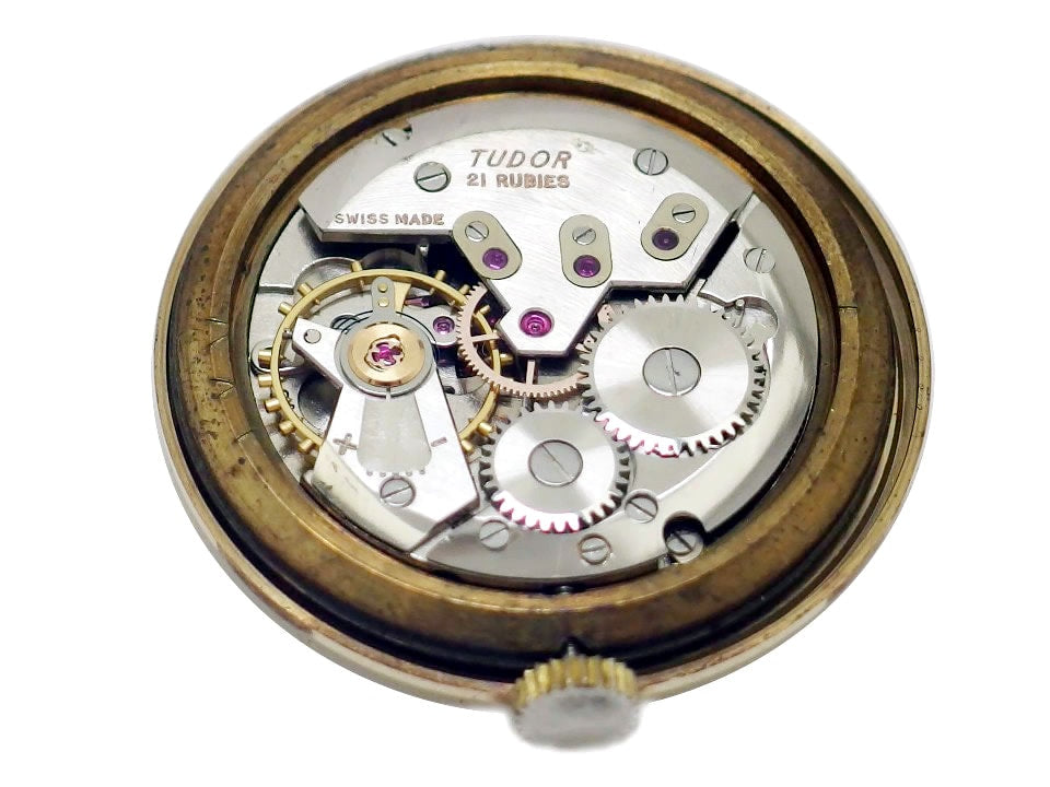 チュードル 9金 ノンオイスターケース 32mm 盾ロゴ Cal.2403 手巻 OH済 1970年代 Tudor