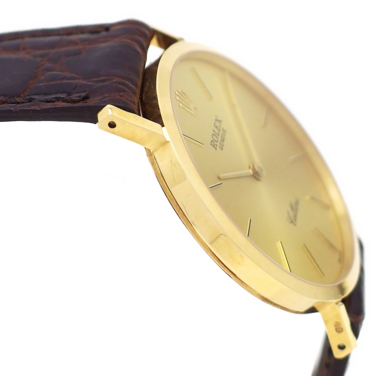 Rolex Cellini Men's Ref. 4112, 18K Solid Gold, Original Buckle, Cal. 1601, 19 Jewels, Manual Wind, Serviced, Made in 1981