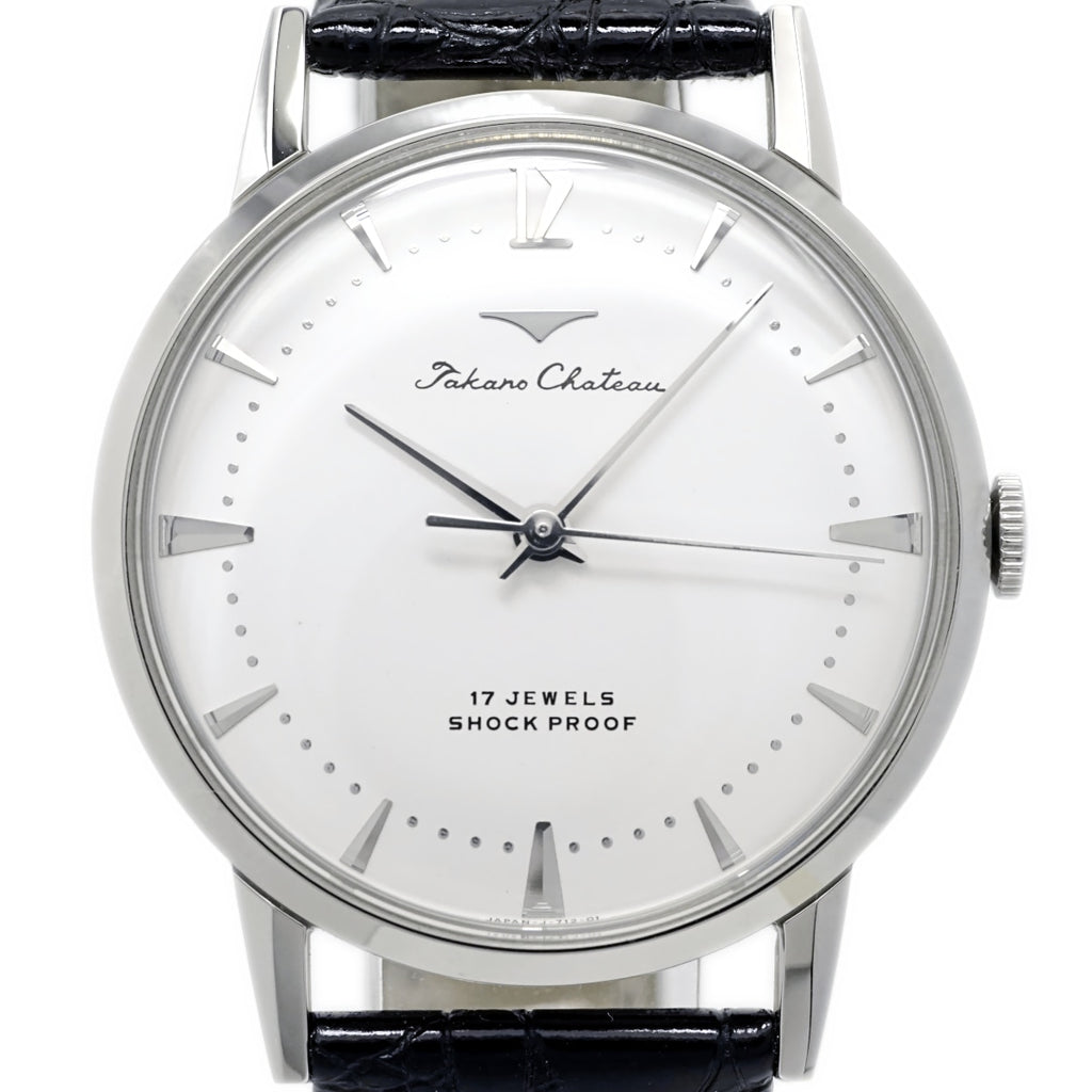 Ricoh Takano Chateau Reissue, White Dial, Stainless Steel Case, with Box and Papers, 17 Jewels, Manual-Wind, Serviced, Released in 1998, USED