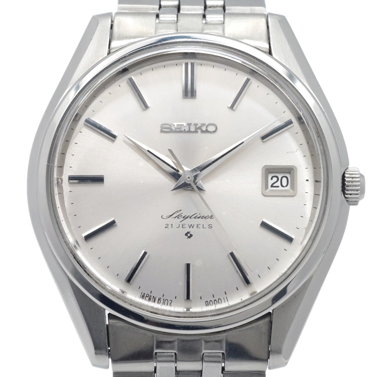 セイコー スカイライナー 6102-8000 デイト Cal.6102A 21石 手巻 OH済 昭和47年/1972年製 Seiko
