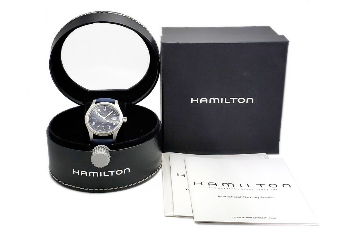 ハミルトン カーキ 38mm H684110 ネイビー文字盤 クオーツ USED Hamilton