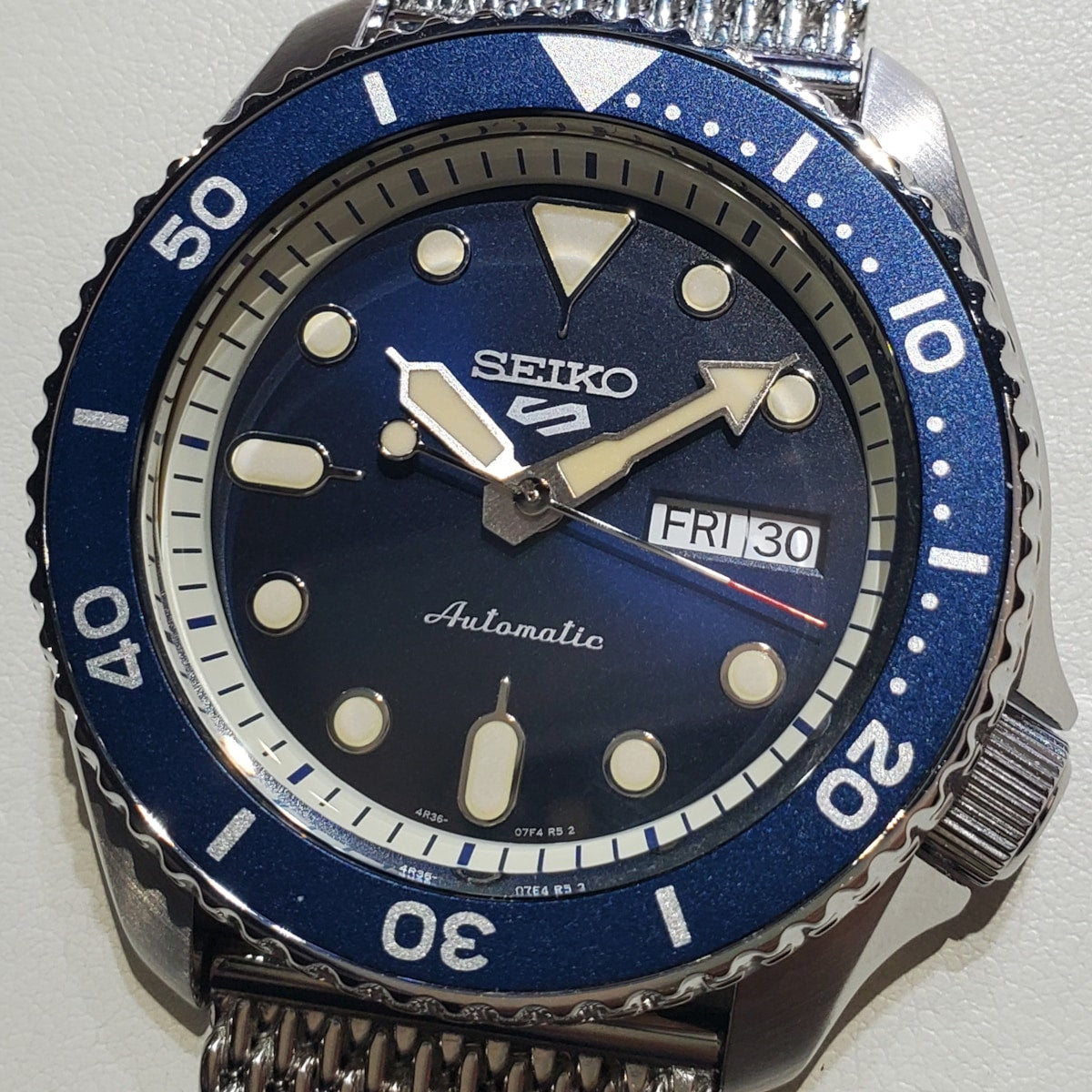 セイコー ５スポーツ メカニカル ブルー文字盤 4R36-07G0 自動巻 USED Seiko