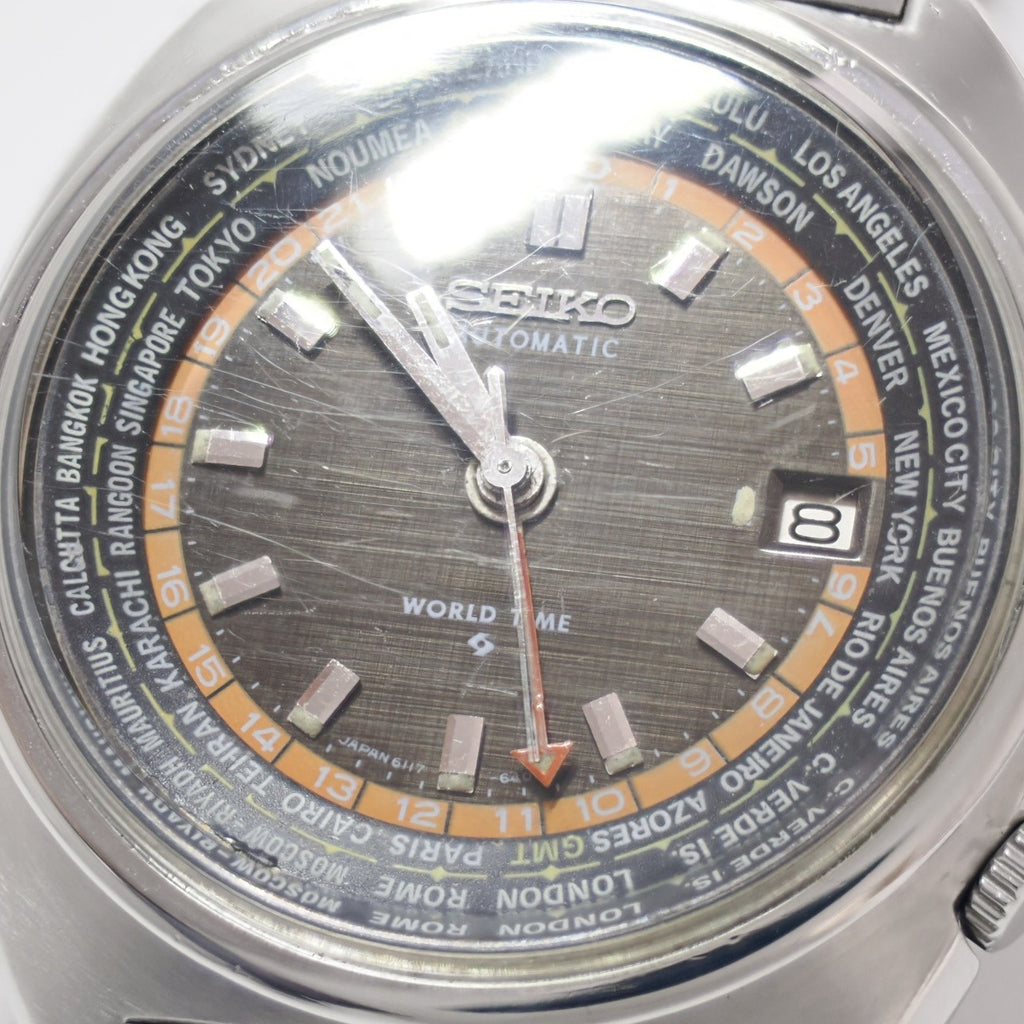 セイコー ワールドタイム 6117-6400 後付け純正ブレス 自動巻 OH済 昭和49年/1974年製