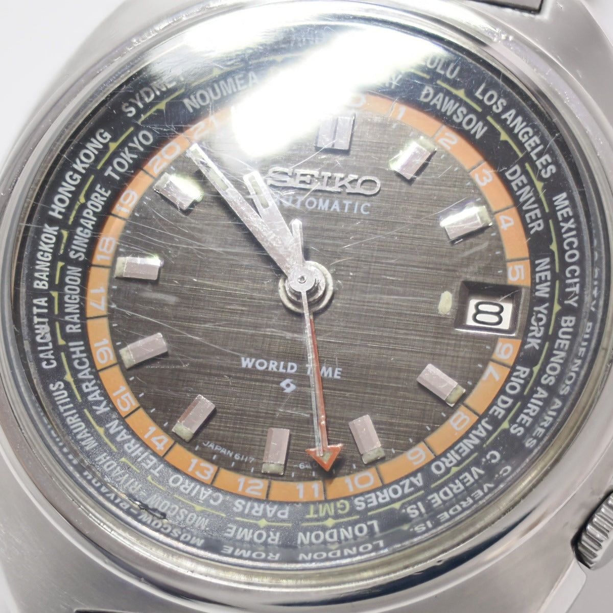 セイコー ワールドタイム 6117-6400 後付け純正ブレス 自動巻 OH済 昭和49年/1974年製
