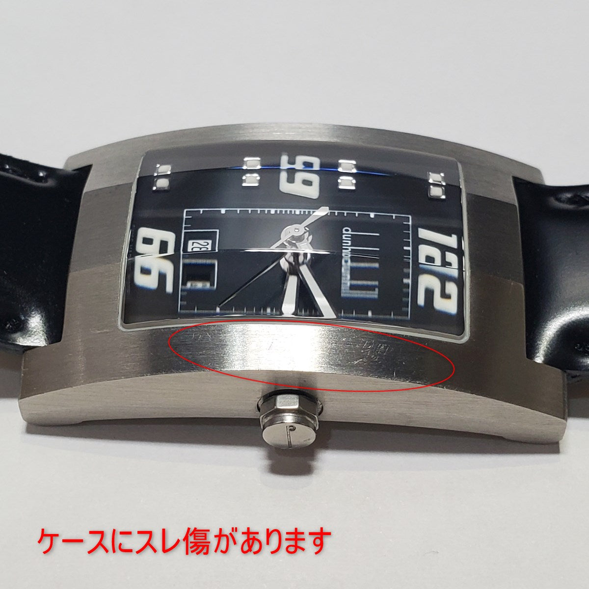 ダンヒル ファセット ダンヒリオン 8027 アラビアインデックス 黒文字盤 ３面カットガラス クオーツ USED