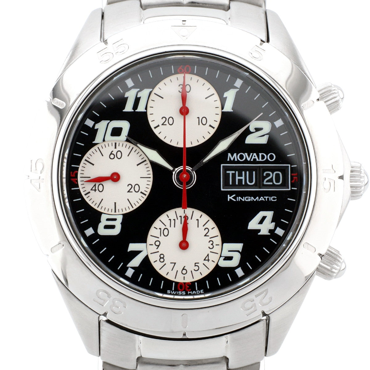 Movado Kingmatic 84-G5-897 Reverse Panda Dial Cal. 7750 Chronograph Automatic, Serviced, USED