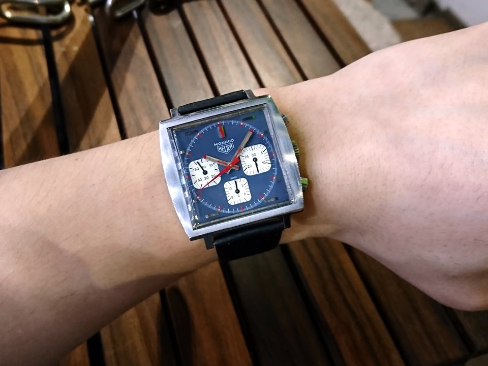 ホイヤー モナコ Ref.73633 ブルーダイヤル 手巻 OH済 1970年代 TAG Heuer