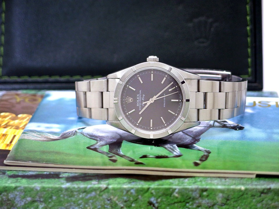 ロレックス エアキング Ref.14010 グレー文字盤 Cal.3000 自動巻 純正ブレス OH済 1996年製 Rolex