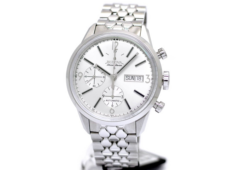 【美品】ブローバ アキュスイス スイス製 Ref.63C118 クロノグラフ 自動巻 USED Bulova
