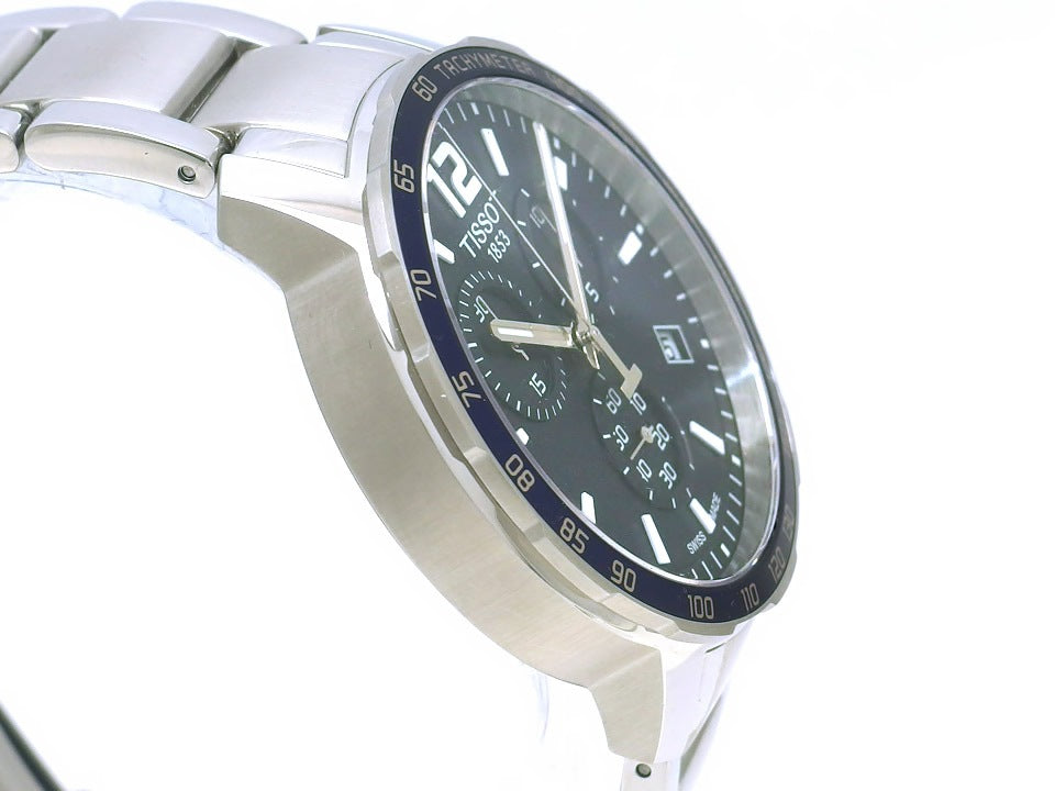 ティソ クイックスター クロノグラフ ネイビー T095417A クオーツ USED　TISSOT