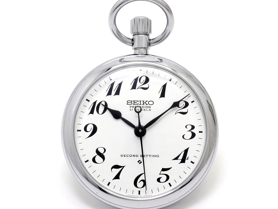 セイコー プレシジョン 懐中時計 6110-0010 21石手巻 OH済 昭和51年製 Seiko