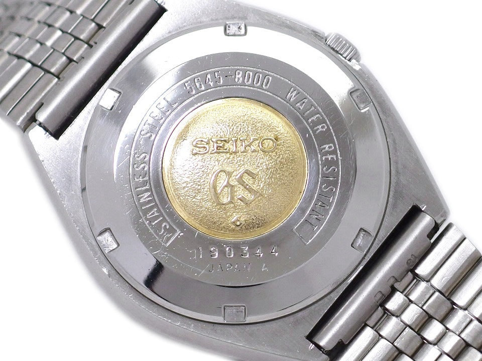 グランドセイコー 5645-8000 GSブレスレット 格子柄 グレー文字盤 自動巻 OH済 昭和46年製 Seiko