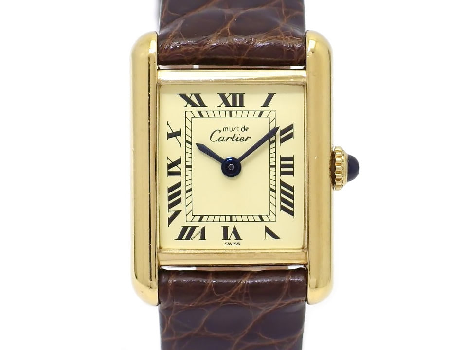 Cartier Must Tank Ladies, Hand-wound, with International Lifetime Warranty, Complete Service Performed, Purchased in 1984