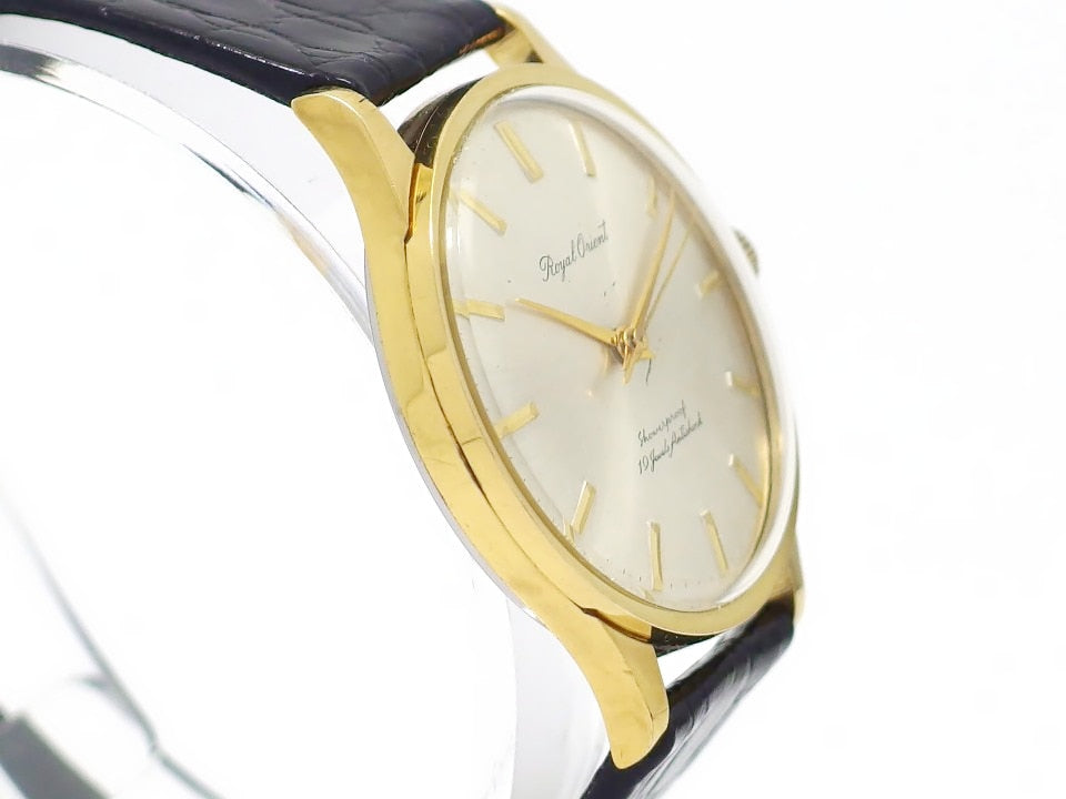 ロイヤルオリエント シャワープルーフ 金メッキ/ステンレス 19石 手巻 OH済 1960年代