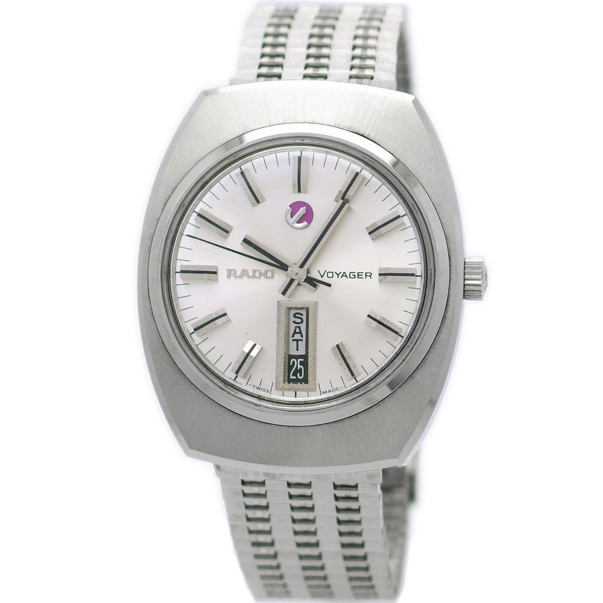 ラドー ボイジャー デイデイト Ref.11814 純正NSA7列ブレスレット Cal.AS1876 自動巻 OH済 1970年代 Rado
