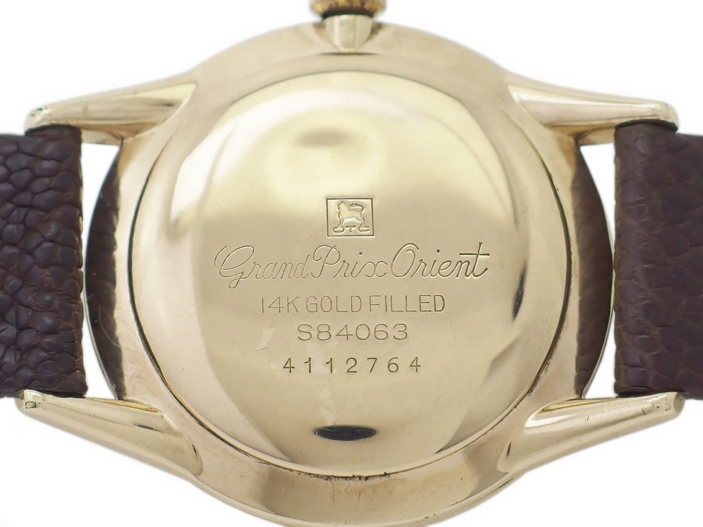 Grand Prix Orient Calendar S84063, 14K Gold Filled, 35.2mm, 25 Jewels, Manual Winding, Overhauled, Circa 1961
