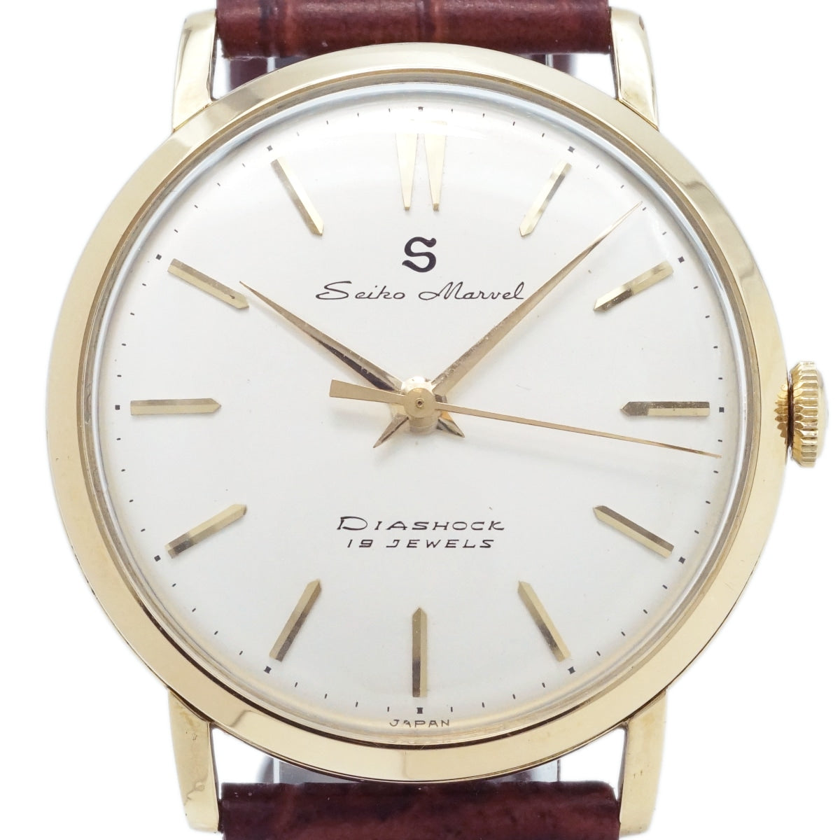 セイコー マーベル 14029 金張りケース Sマーク 赤機械 19石 手巻 OH済 1958年製 Seiko