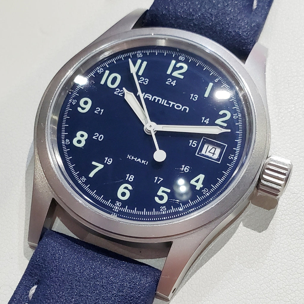 ハミルトン カーキ 38mm H684110 ネイビー文字盤 クオーツ USED Hamilton