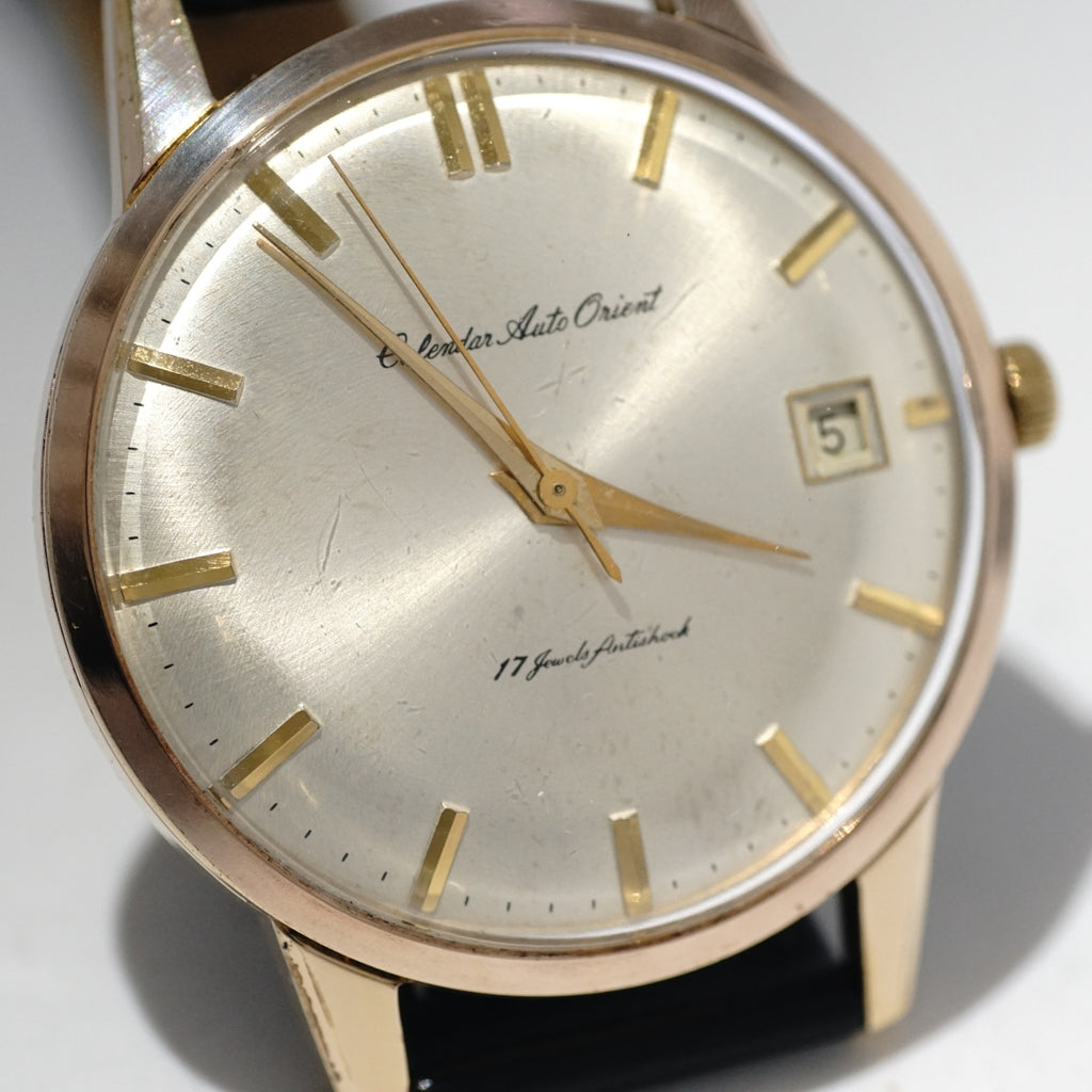 カレンダー オート オリエント T25715 金張り 17石自動巻 OH済 1960年代