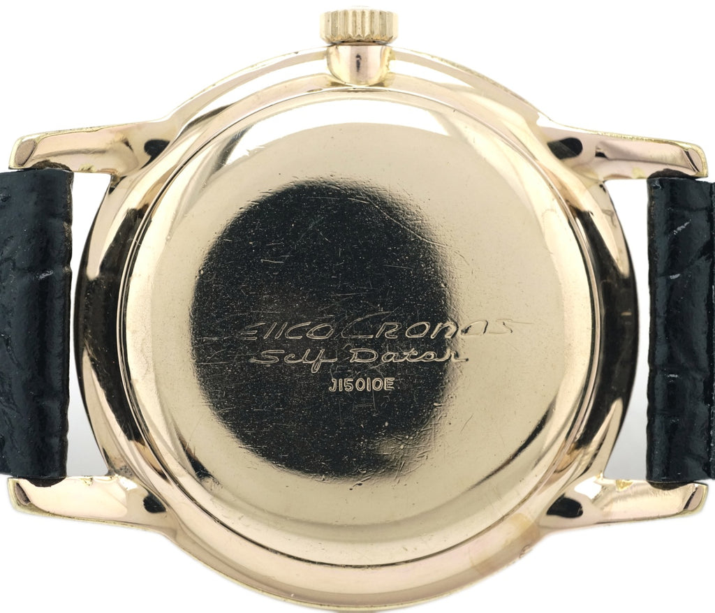 セイコー クロノス セルフデータ J15010E ケース金メッキ/裏蓋金張り 21石 手巻 OH済 昭和37年/1962年製