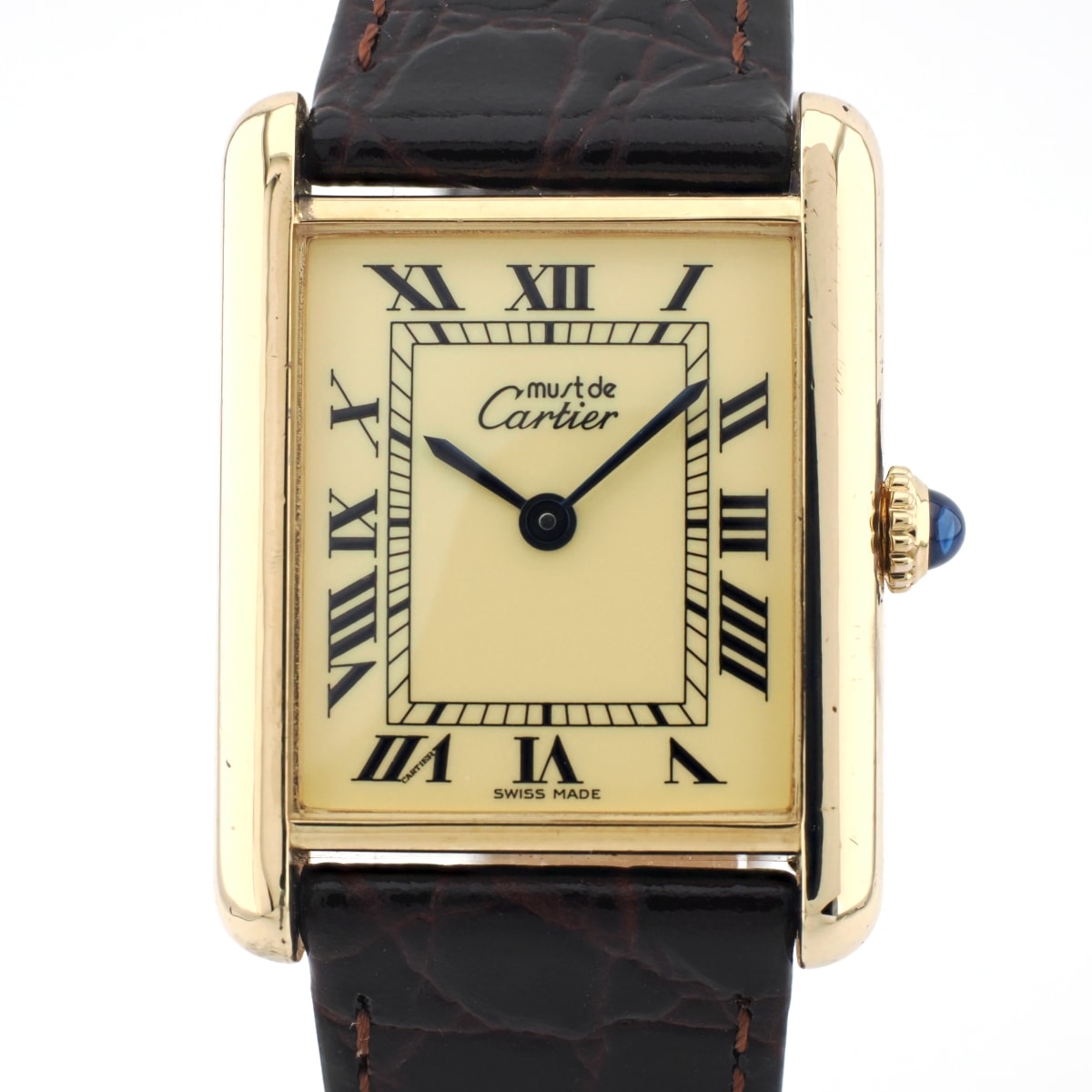Cartier Must Tank LM, manual-wind, with international lifetime warranty, fully serviced by the manufacturer, purchased in 1981