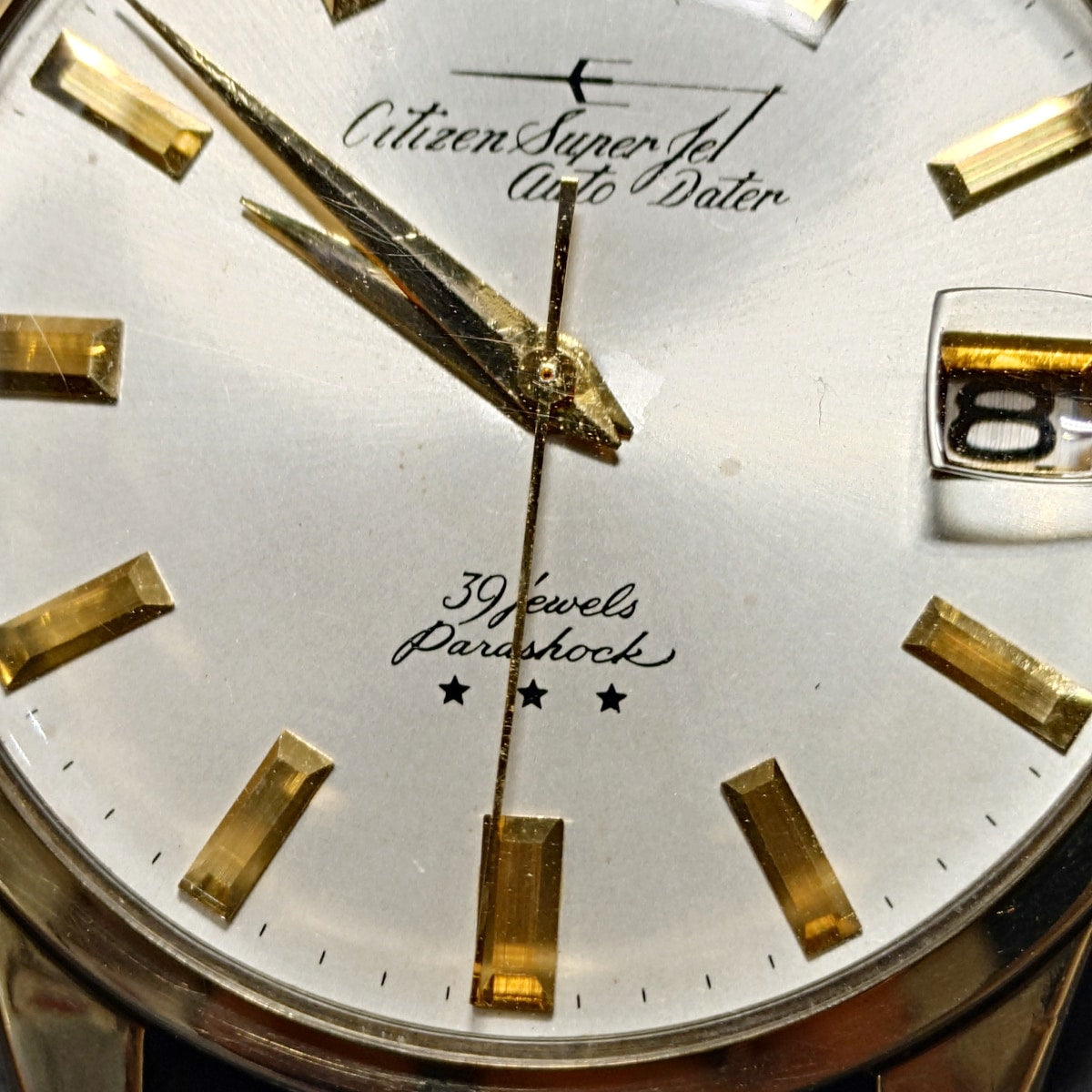 Citizen Super Jet Auto Dater AD51507081 14K Gold Filled 37.4mm Large Case 39 Jewels Automatic OH serviced Manufactured in 1964