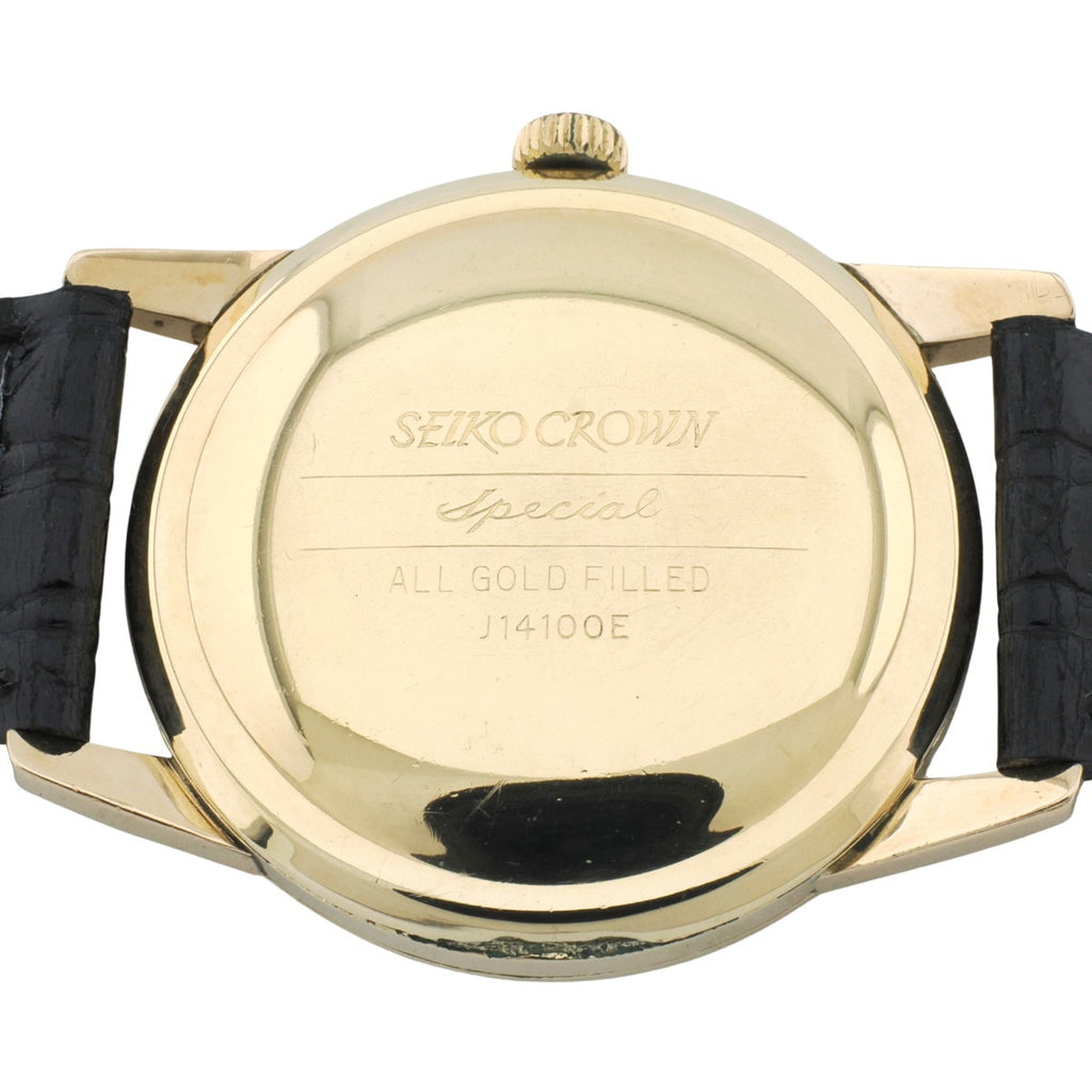 Seiko Crown Special Gold Filled J14100E SD Dial Case Back Chipped Cal.341 Manual Winding O.H. 1963