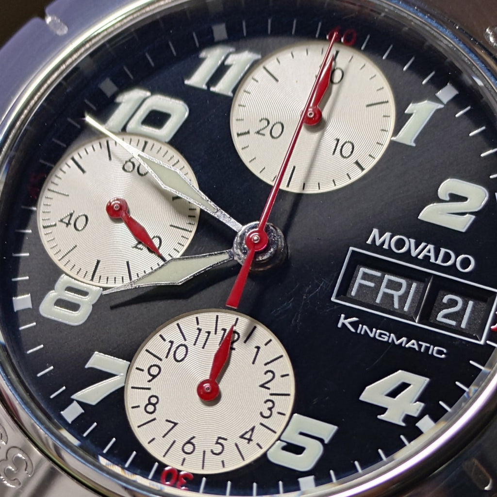 Movado Kingmatic 84-G5-897 Reverse Panda Dial Cal. 7750 Chronograph Automatic, Serviced, USED