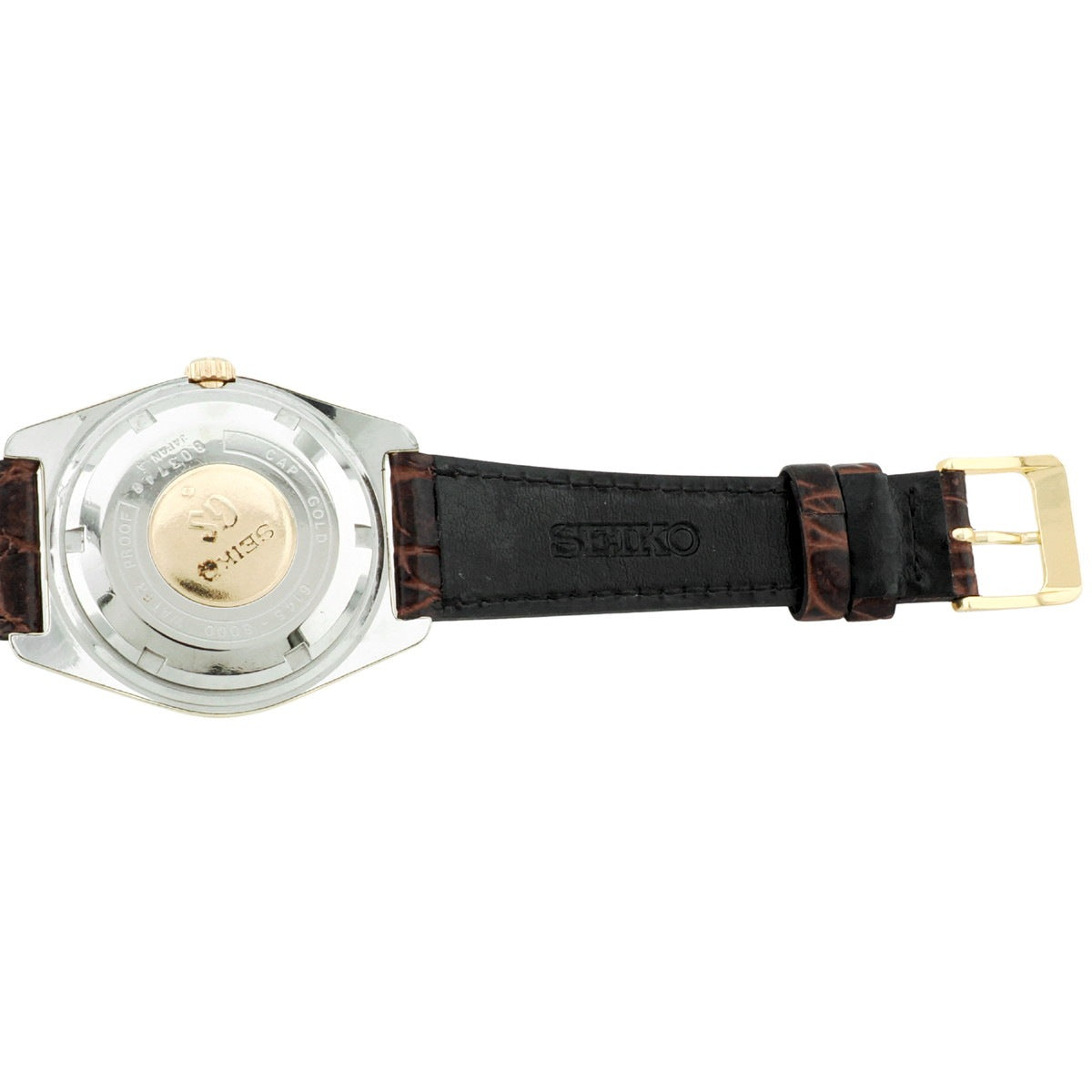 Grand Seiko 6145-8000 Cap Gold 10 Beat Automatic Overhauled Manufactured in 1968 (Showa 43)