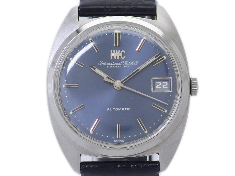IWC Ref.1827 デイト トノー型ケース ブルー文字盤 純正尾錠 Cal.8541B 自動巻 OH済 1971年製