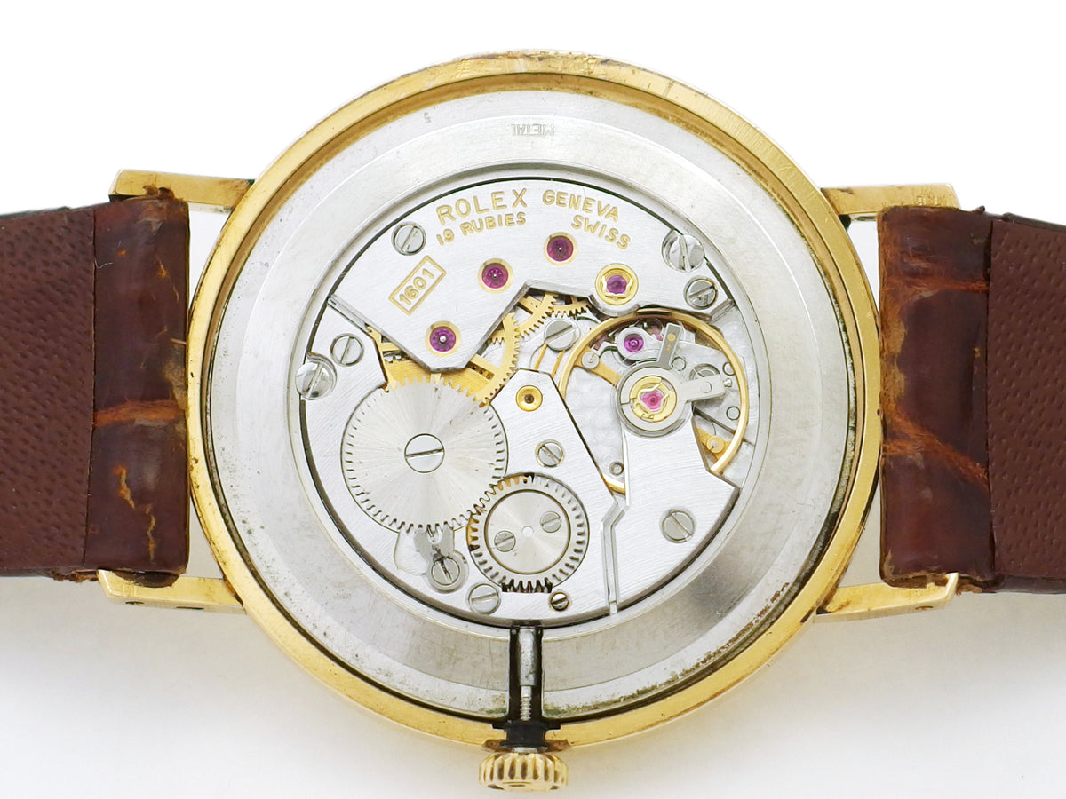 ロレックス チェリーニ メンズ Ref.4112 18金無垢 純正尾錠 Cal.1601 19石 手巻 OH済 1975年製 Rolex